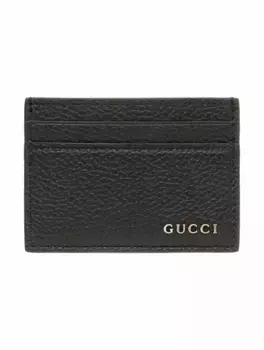 Кожаная визитница с логотипом Gucci, зелёный