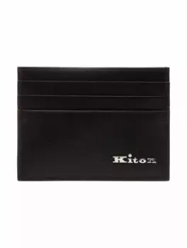 Кожаная визитница с логотипом Kiton, черный