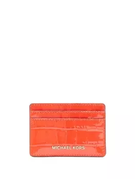 Кожаная визитница с логотипом Michael Kors, оранжевый
