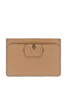 Кожаная визитница V-logo Valentino Garavani, бежевый