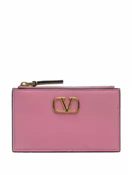 Кожаная визитница V-logo Valentino Garavani, розовый