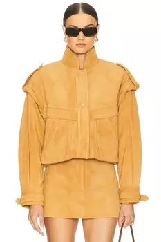 Кожаная замшевая куртка оверсайз Aexae, suede tan