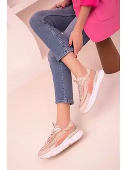 Кожаная женская обувь для активного спорта на шнуровке Soho Exclusive, обнаженная