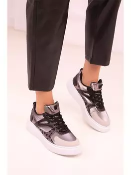 Кожаная женская спортивная обувь на шнуровке Soho Exclusive, черный