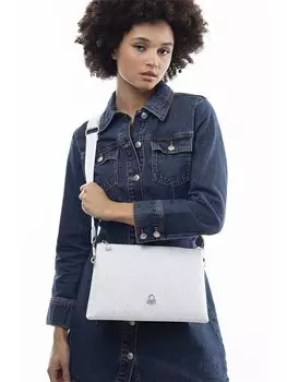 Кожаная женская сумка BENETTON, белый