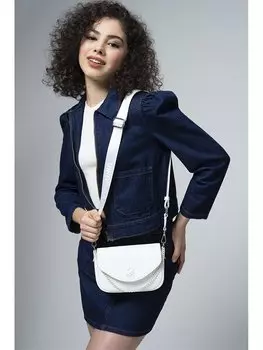 Кожаная женская сумка BENETTON, белый