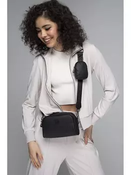 Кожаная женская сумка BENETTON, черный