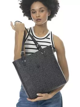 Кожаная женская сумка BENETTON, черный