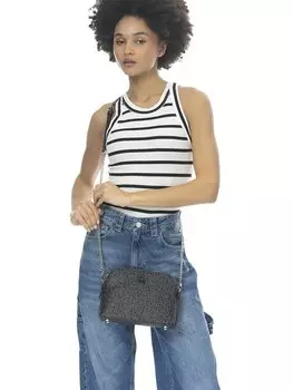 Кожаная женская сумка BENETTON, черный