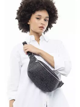 Кожаная женская сумка BENETTON, черный