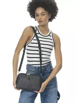 Кожаная женская сумка BENETTON, черный