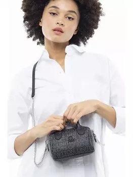 Кожаная женская сумка BENETTON, черный