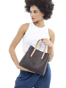 Кожаная женская сумка BENETTON, кофе