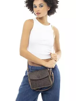 Кожаная женская сумка BENETTON, кофе