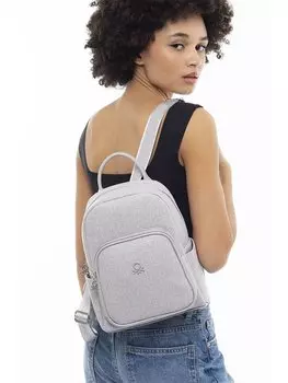 Кожаная женская сумка BENETTON, светло-серый