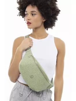 Кожаная женская сумка BENETTON, зеленый