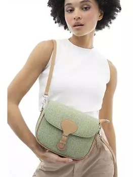 Кожаная женская сумка BENETTON, зеленый