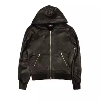 Кожаное худи Amiri Черный