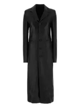 Кожаное пальто BALENCIAGA, черный