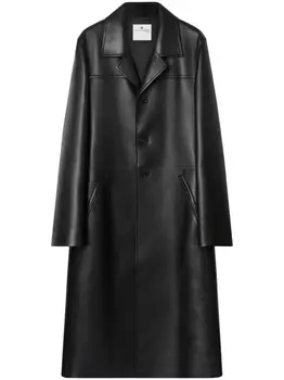 Кожаное пальто Courrges, черный
