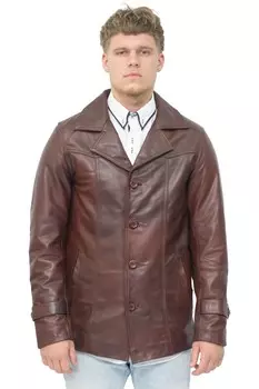 Кожаное пальто crombie в винтажном стиле для макао Infinity Leather, коричневый