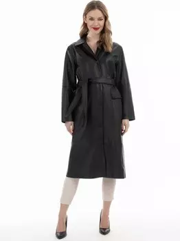 Кожаное пальто Faina, черный