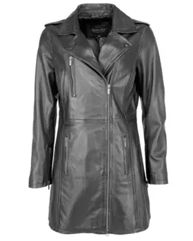 Кожаное пальто JCC "31020128", черный