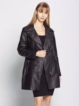 Кожаное пальто Jcc, черный