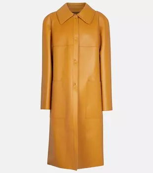 Кожаное пальто Кит LORO PIANA, желтый