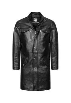 Кожаное пальто-куртка Rock Creek, черный