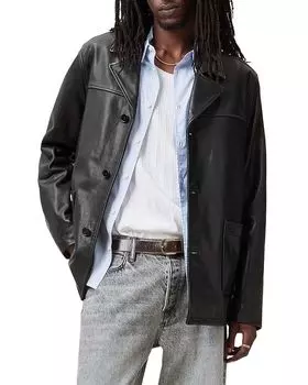 Кожаное пальто Lucas Regular Fit ALLSAINTS, черный