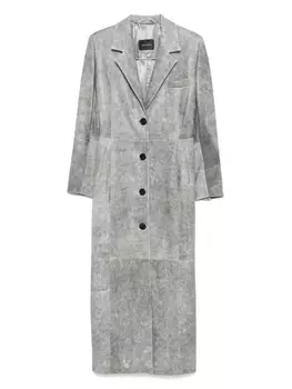 Кожаное пальто Manokhi, серый