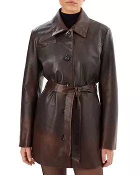 Кожаное пальто Марлоу LAMARQUE, коричневый