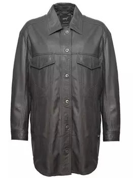 Кожаное пальто Maze, серый