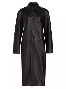 Кожаное пальто миди Abel Nili Lotan, черный