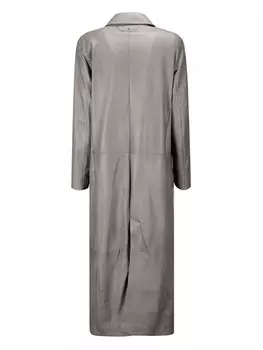 Кожаное пальто Сальваторе Санторо Salvatore Santoro, серый