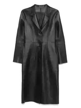 Кожаное пальто TOTEME, черный