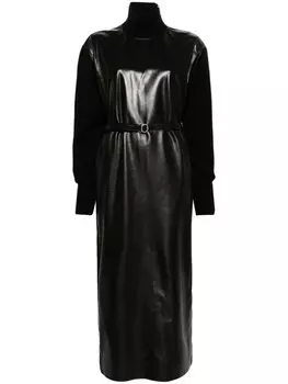 Кожаное платье Jil Sander, черный