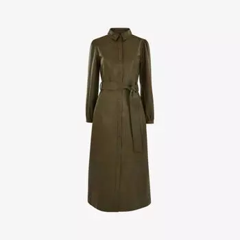 Кожаное платье миди Phoebe с поясом Whistles, зеленый