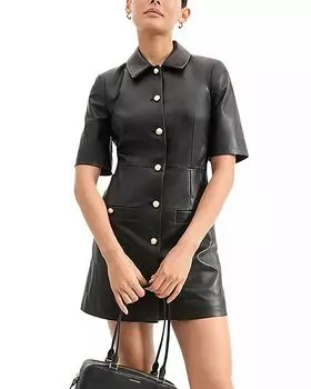 Кожаное платье Paige Veronica Beard, черный