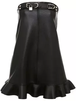 Кожаное платье с декором Padlock JW Anderson, черный