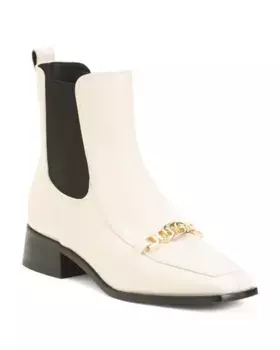 Кожаное платье Torance Ботинки челси Sam Edelman, слоновая кость