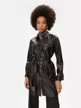 Кожаное платье узкого кроя Dkny, черный