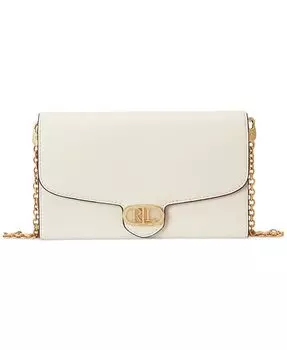 Кожаное плечо через плечо Adair среднего размера Lauren Ralph Lauren, тан/бежевый