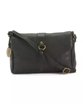 Кожаное плечо через плечо Brengate, сделано в Италии Born, черный