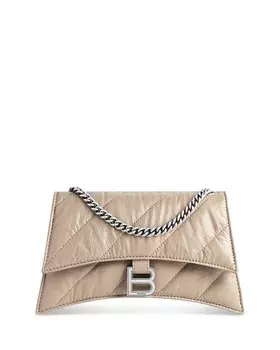 Кожаное плечо через плечо Crush XS с цепочкой Balenciaga, цвет Tan/Beige