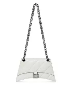 Кожаное плечо через плечо Crush XS с цепочкой Balenciaga, цвет White