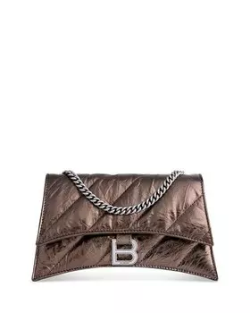 Кожаное плечо через плечо Crush XS с цепочкой Balenciaga, цвет Brown