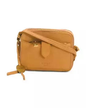 Кожаное плечо через плечо Елена со съемным футляром для визиток Margot, цвет Tan