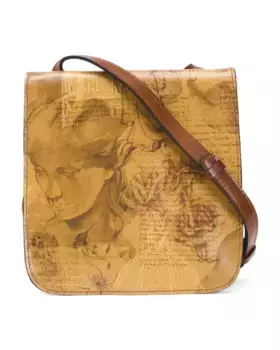 Кожаное плечо через плечо Granada с клапаном спереди Patricia Nash, цвет Italian Sketchbook Print